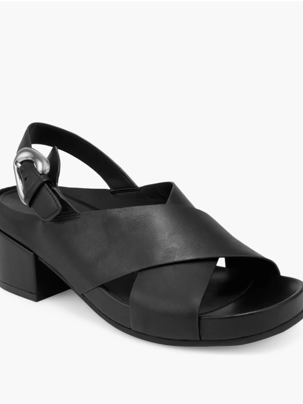 AEROSOLES Black Crisscross Slingback Sandals